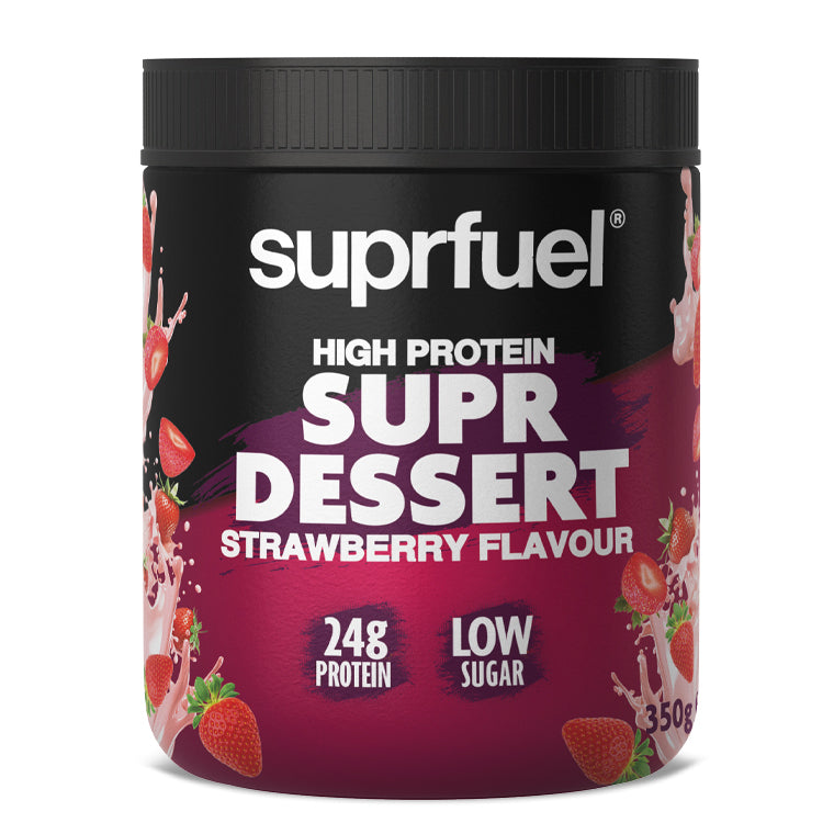 Suprfuel High Protein Supr Dessert - Strawberry Flavour 350g (24g Protein Per Serving)