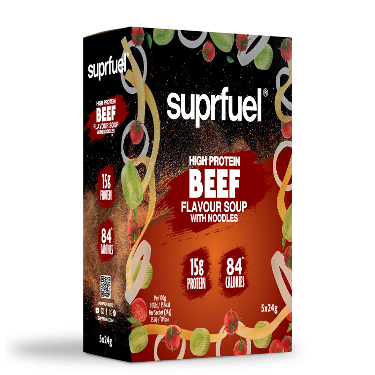 Suprfuel High Protein Beef Flavour Soup with Noodles (5 Meals) 120g